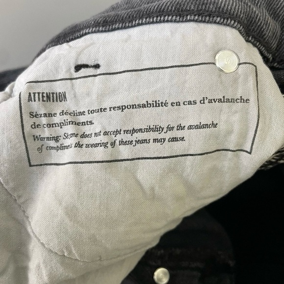 Sézane Brut Sexy Organic Cotton Straight Leg Middle Grey Jeans 36 / US 4 Tall - Picture 10 of 16